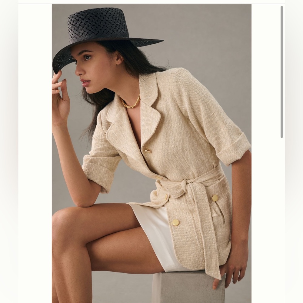 Bishop + Young belted half sleeve jacket.